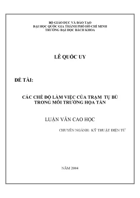 Luận văn thạc sĩ kỹ thuật điện tử các chế độ làm việc của trạm tụ bù trong môi trường họa tần
