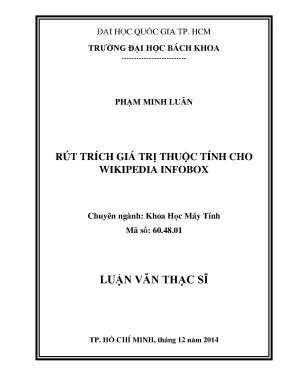 Luận văn thạc sĩ khoa học máy tính rút trích giá trị thuộc tính cho wikipedia infobox