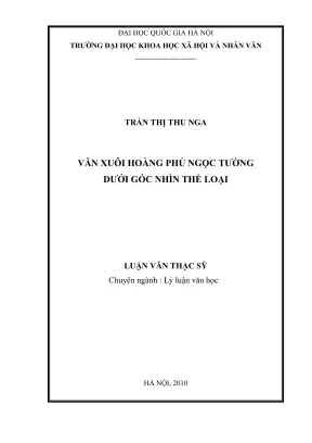 Luận văn thạc sĩ lý luận văn học văn xuôi hoàng phủ ngọc tường dưới góc nhìn thể loại