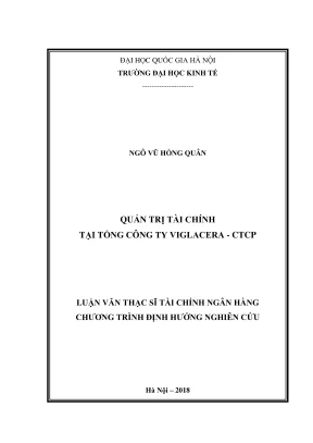 Luận văn thạc sĩ tài chính ngân hàng quản trị tài chính tại tổng công ty viglacera ctcp