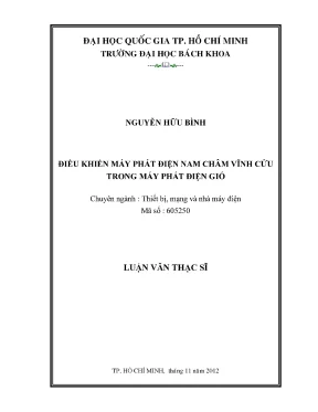 Luận văn thạc sĩ thiết bị mạng và nhà máy điện điều khiển máy phát điện nam châm vĩnh cửu trong máy phát điện gió