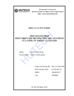 Luận văn một số giải pháp nhằm phát triển thị trường tiêu thụ sản phẩm của công ty thuốc lá sài gòn