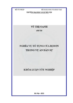 Khoá luận tốt nghiệp nghĩa vụ tố tụng của bị đơn trong vụ án dân sự