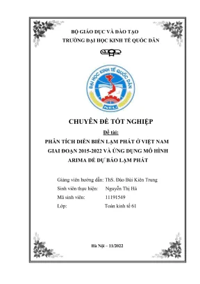 Chuyên đề tốt nghiệp phân tích diễn biến lạm phát ở việt nam giai đoạn 2015 2022 và ứng dụng mô hình arima dự báo lạm phát