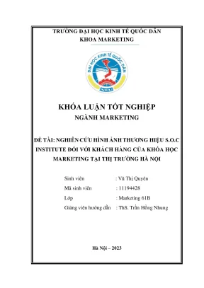 Khóa luận tốt nghiệp nghiên cứu hình ảnh thương hiệu s o c institute đối với khách hàng của khóa học marketing tại thị trường hà nội