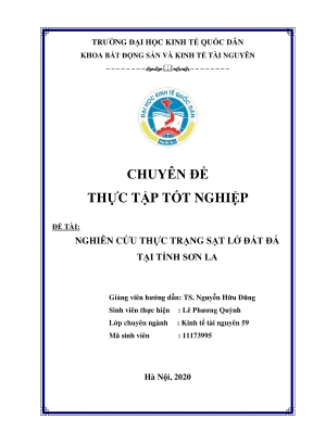 Chuyên đề thực tập tốt nghiệp nghiên cứu thực trạng sạt lở đất đá tại tỉnh sơn la