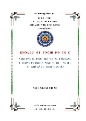 Khóa luận tốt nghiệp quản trị kinh doanh nâng cao hiệu quả hoạt động bán hàng tại công ty tnhh sản xuấtthương mạicơ khíxây dựng bảo quyên