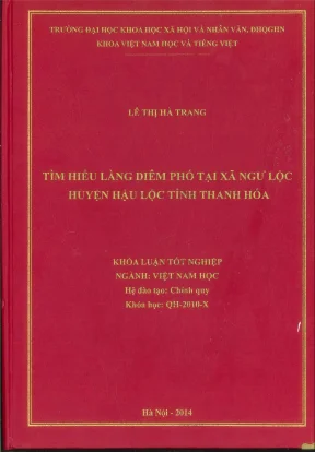 Khóa luận tốt nghiệp tìm hiểu làng diêm phố tại xã ngư lộc huyện hậu lộc tỉnh thanh hóa