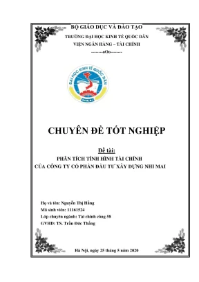 Chuyên đề tốt nghiệp phân tích tình hình tài chính của công ty cổ phần đầu tư xây dựng nhi mai