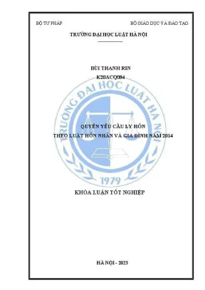 Khoá luận tốt nghiệp quyền yêu cầu ly hôn theo luật hôn nhân và gia đình năm 2014