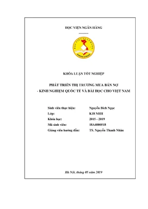 Khóa luận tốt nghiệp phát triển thị trường mua bán nợ kinh nghiệm quốc tế và bài học cho việt nam