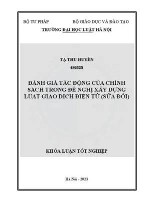 Khoá luận tốt nghiệp đánh giá tác động của chính sách trong đề nghị xây dựng luật giao dịch điện tử sửa đổi