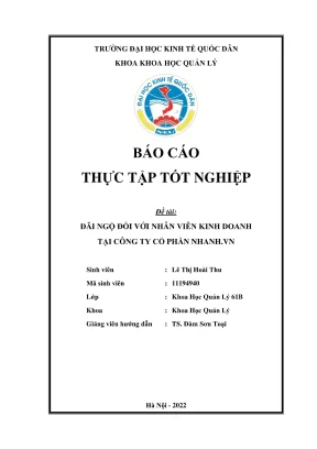 Chuyên đề thực tập tốt nghiệp đãi ngộ với nhân viên kinh doanh tại công ty cổ phần nhanh vn