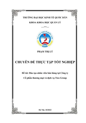 Chuyên đề thực tập tốt nghiệp đào tạo nhân viên bán hàng tại công ty cổ phần thương mại và dịch vụ tico group