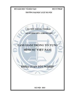 Khoá luận tốt nghiệp tạm giam trong tố tụng hình sự việt nam