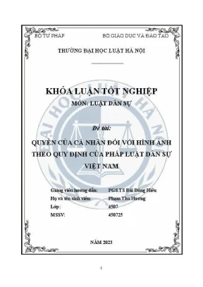 Khoá luận tốt nghiệp quyền của cá nhân đối với hình ảnh theo quy định của pháp luật dân sự việt nam