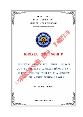 Khóa luận tốt nghiệp quản trị kinh doanh nghiên cứu các yếu tố ảnh hưởng đến quyết định mua của khách hàng đối với dịch vụ thiết kế website của công ty cổ phần truyền thông eagle