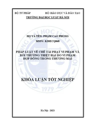 Khóa luận tốt nghiệp pháp luật về chế tài phạt vi phạm và bồi thường thiệt hại do vi phạm hợp đồng trong thương mại
