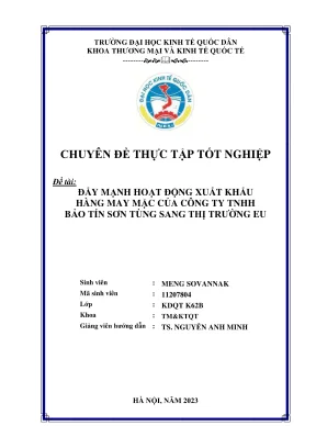 Chuyên đề thực tập tốt nghiệp đẩy mạnh xuất khẩu hàng may mặc của công ty tnhh bảo tín sơn tùng sang thị trường eu