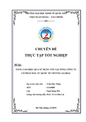 Chuyên đề thực tập tốt nghiệp nâng cao hiệu quả sử dụng vốn tại tổng công ty cổ phần đầu tư quốc tế viettel global
