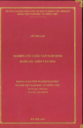 Khóa luận tốt nghiệp nghiên cứu chầu văn nam định dưới góc nhìn văn hóa