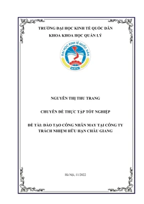 Chuyên đề thực tập tốt nghiệp đào tạo công nhân may tại công ty trách nhiệm hữu hạn châu giang