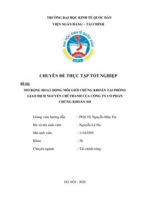 Chuyên đề thực tập tốt nghiệp mở rộng hoạt động mgck tại pgd nguyễn chí thanh ctcpck ssi