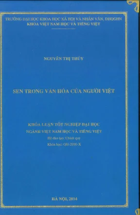Khóa luận tốt nghiệp sen trong văn hóa của người việt