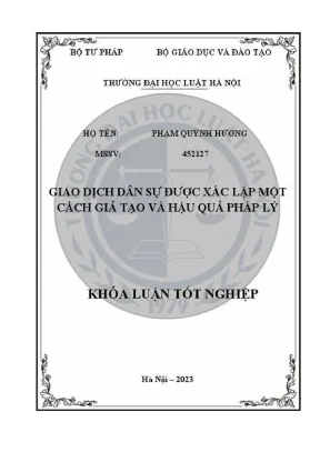 Khoá luận tốt nghiệp giao dịch dân sự được xác lập một cách giả tạo và hậu quả pháp lý