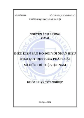 Khoá luận tốt nghiệp điều kiện bảo hộ với nhãn hiệu theo quy định của pháp luật sở hữu trí tuệ việt nam