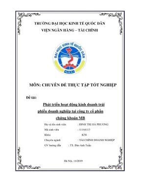 Chuyên đề thực tập tốt nghiệp phát triển hoạt động kinh doanh trái phiếu doanh nghiệp tại công ty cổ phần chứng khoán mb