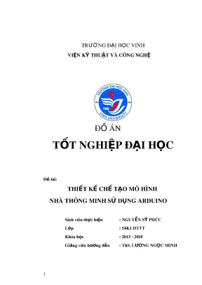 Đồ án tốt nghiệp thiết kế chế tạo mô hình nhà thông minh sử dụng arduino