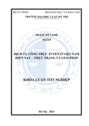 Khoá luận tốt nghiệp dịch vụ công trực tuyến ở việt nam hiện nay thực trạng và giải pháp