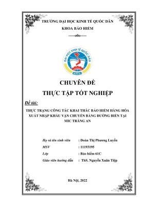 Chuyên đề thực tập tốt nghiệp thực trạng công tác khai thác bảo hiểm hàng hoá xnk vận chuyển bằng đường biển tại mic tràng an