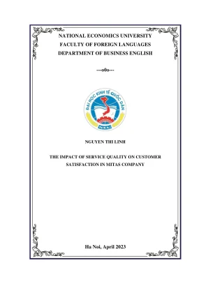 Chuyên đề tốt nghiệp the impact of service quality on customer satisfaction in mitas company