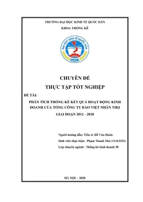 Chuyên đề thực tập tốt nghiệp phân tích thống kê kết quả hoạt động kinh doanh của tổng công ty bảo việt nhân thọ giai đoạn 2011 2018