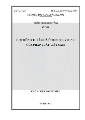 Khoá luận tốt nghiệp hợp đồng thuê nhà ở theo quy định của pháp luật việt nam