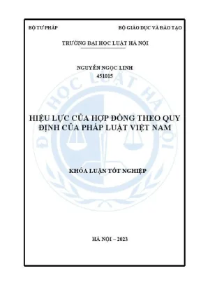 Khoá luận tốt nghiệp hiệu lực của hợp đồng theo quy định của pháp luật việt nam