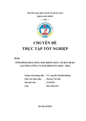 Chuyên đề thực tập tốt nghiệp tình hình khai thác nghiệp vụ bảo hiểm cháy nổ bắt buộc tại tổng công ty bảo hiểm pvi 2018 2022