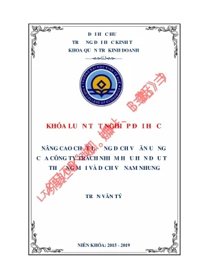 Khóa luận tốt nghiệp quản trị kinh doanh thực trạng và đề xuất một số giải pháp về việc nâng cao chất lượng dịch vụ ăn uống tại công ty tnhh đầu tư thương mại và dịch vụ nam nhung