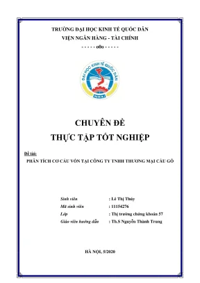 Chuyên đề thực tập tốt nghiệp phân tích cơ cấu vốn tại công ty tnhh thương mại cầu gỗ