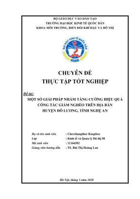 Chuyên đề thực tập tốt nghiệp một số giải pháp nhằm tăng cường hiệu quả công tác giảm nghèo trên địa bàn huyện đô lương tỉnh nghệ an