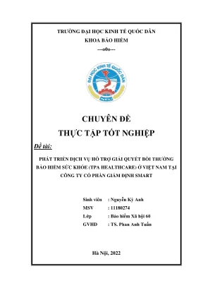 Chuyên đề thực tập tốt nghiệp phát triển dịch vụ hỗ trợ giải quyết bồi thường bảo hiểm sức khỏe tpa healthcare ở việt nam tại công ty cổ phần giám định smart