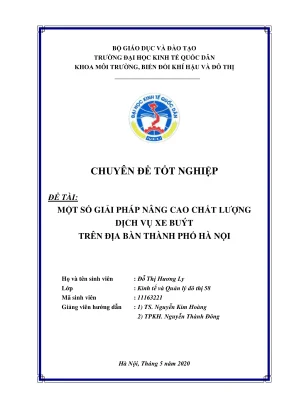 Chuyên đề tốt nghiệp một số giải pháp nâng cao chất lượng dịch vụ xe buýt trên địa bàn thành phố hà nội