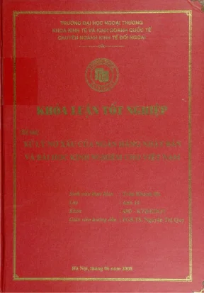 Khóa luận tốt nghiệp xử lý nợ xấu của ngân hàng nhật bản và bài học kinh nghiệm cho việt nam