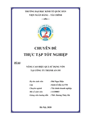 Chuyên đề thực tập tốt nghiệp nâng cao hiệu quả sử dụng vốn tại công ty thành an 195