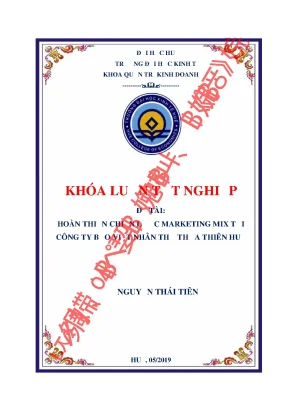 Khóa luận tốt nghiệp quản trị kinh doanh hoàn thiện chiến lược marketing mix tại công ty bảo việt nhân thọ thừa thiên huế