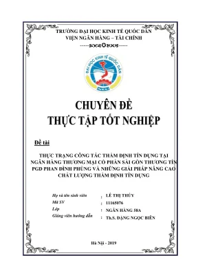 Chuyên đề thực tập tốt nghiệp giải pháp nhằm nâng cao chất lượng thẩm định tín dụng tại ngân hàng tmcp thương tín pgd phan đình phùng