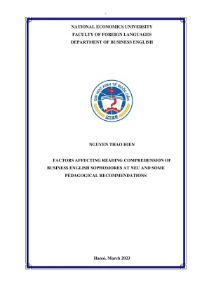 Chuyên đề tốt nghiệp factors affecting reading comprehension of be sophomores in neu and some pedagogical recommendations