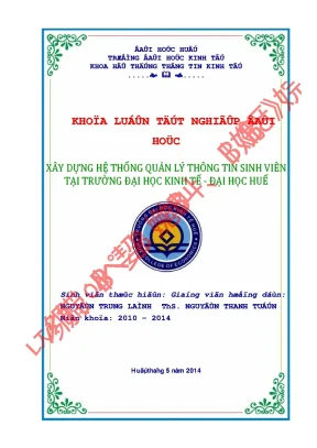 Khóa luận tốt nghiệp xây dựng hệ thống quản lý thông tin sinh viên tại trường đại học kinh tế đại học huế